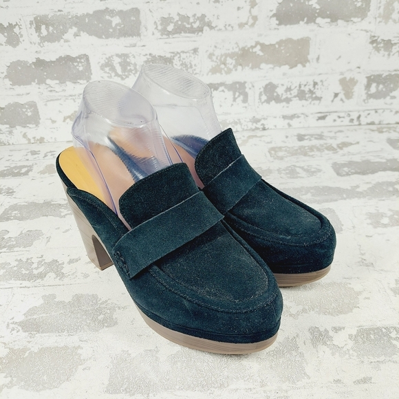 NEW Splendid Vina Black Suede Platform Loafer Clogs C1017 - Picture 4 of 12